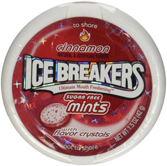 Ice Breakers tin front view showing brand and compact portability benefit