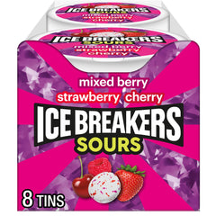 Ice Breakers front tin showing brand and bright fruit label for instant recognition
