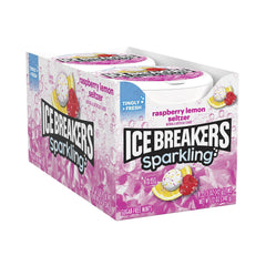 Ice Breakers tin front view showing compact resealable design and fresh flavor
