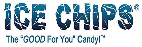 ICE CHIPS peppermint candy in hand to show pouch size and portable convenience