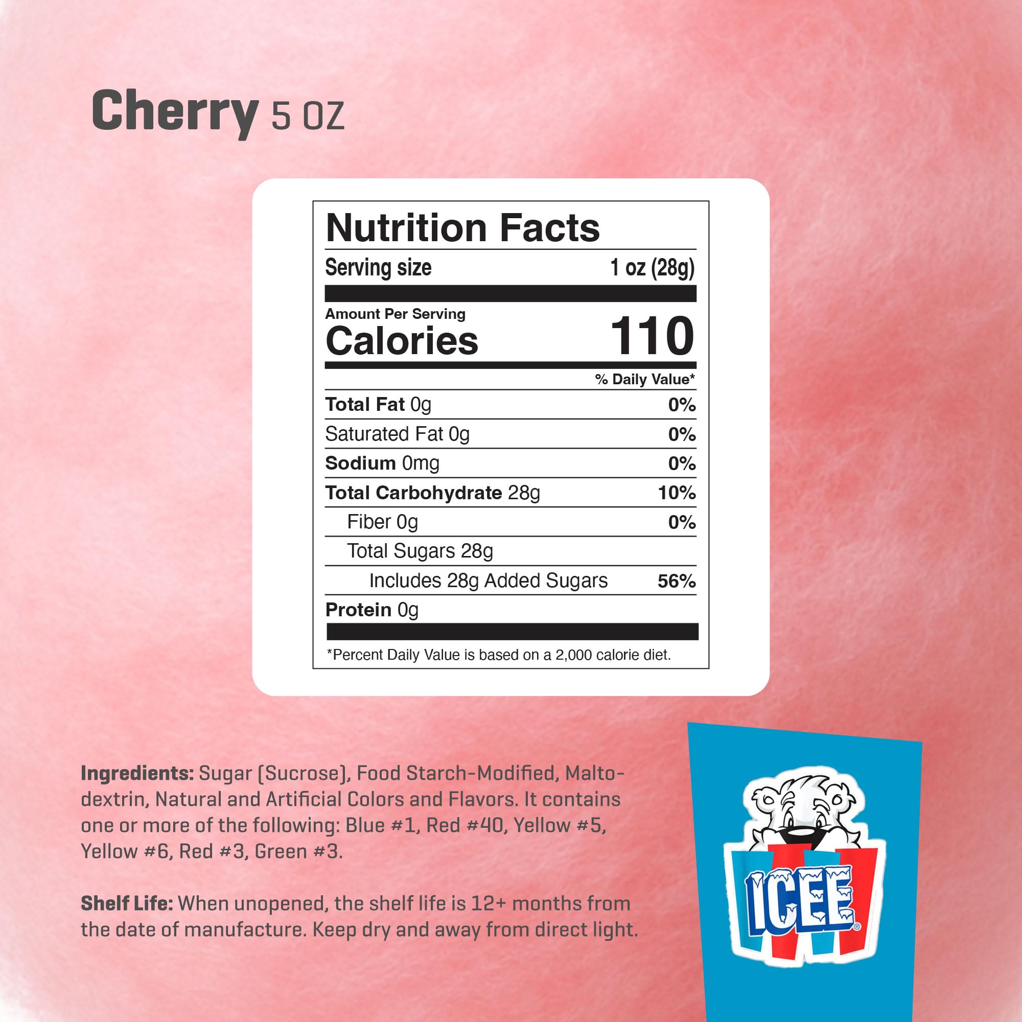 Icee cherry cotton candy on party table display creating fun carnival-style atmosphere