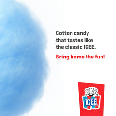 ICEE open lid revealing cotton candy inside and resealable freshness