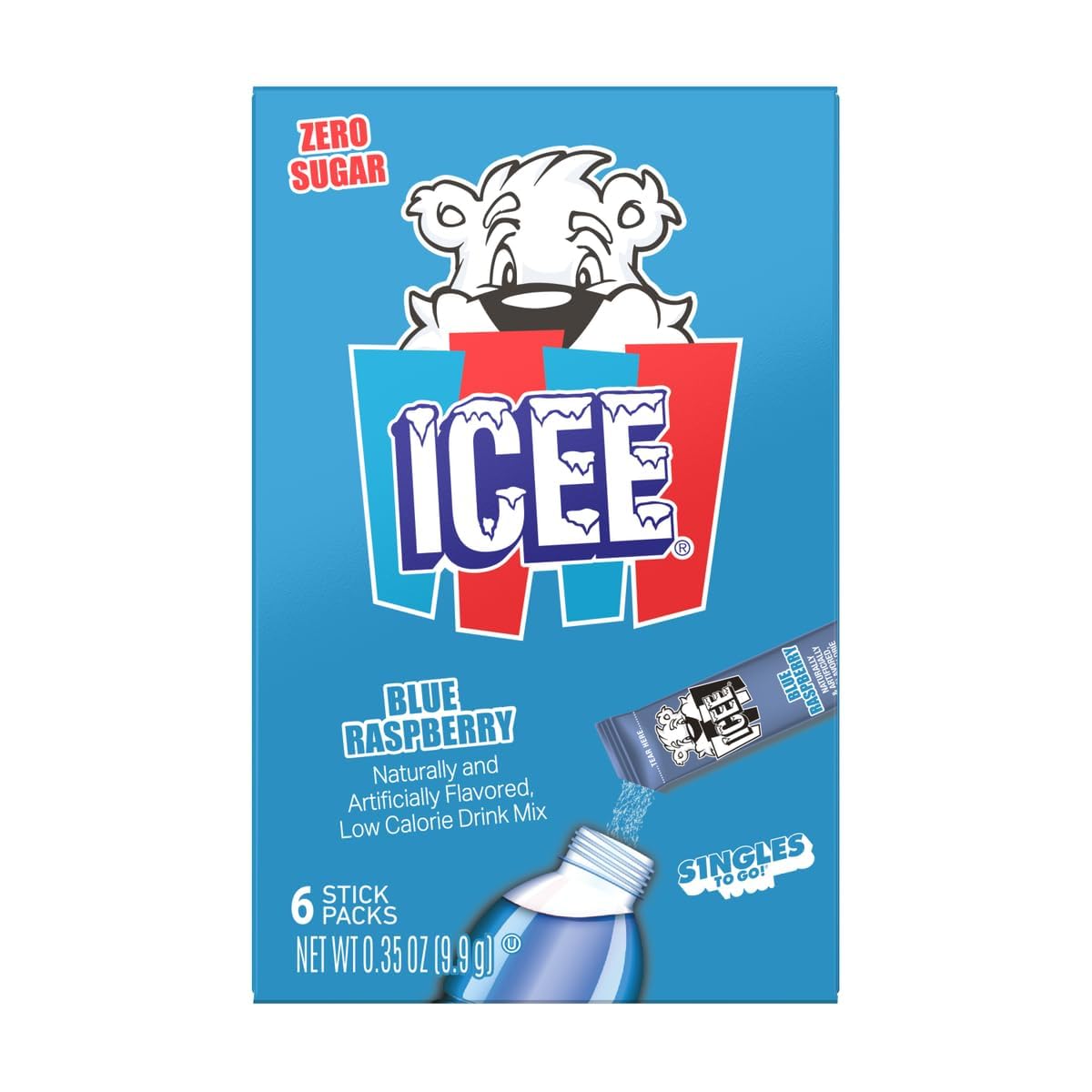 ICEE prepared Cherry drink in clear bottle highlighting refreshing color