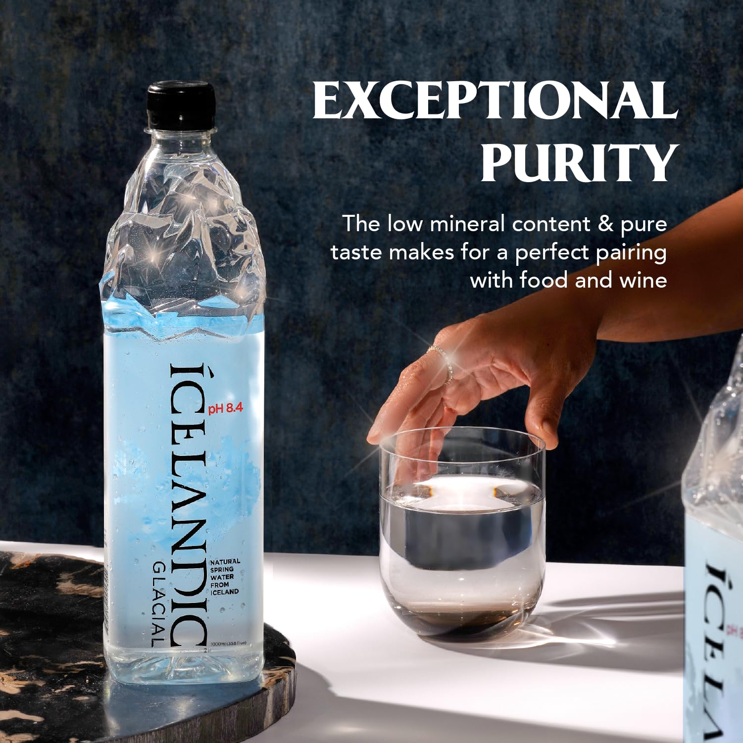 Icelandic Glacial outdoor lifestyle with bottle showing portability and refreshment