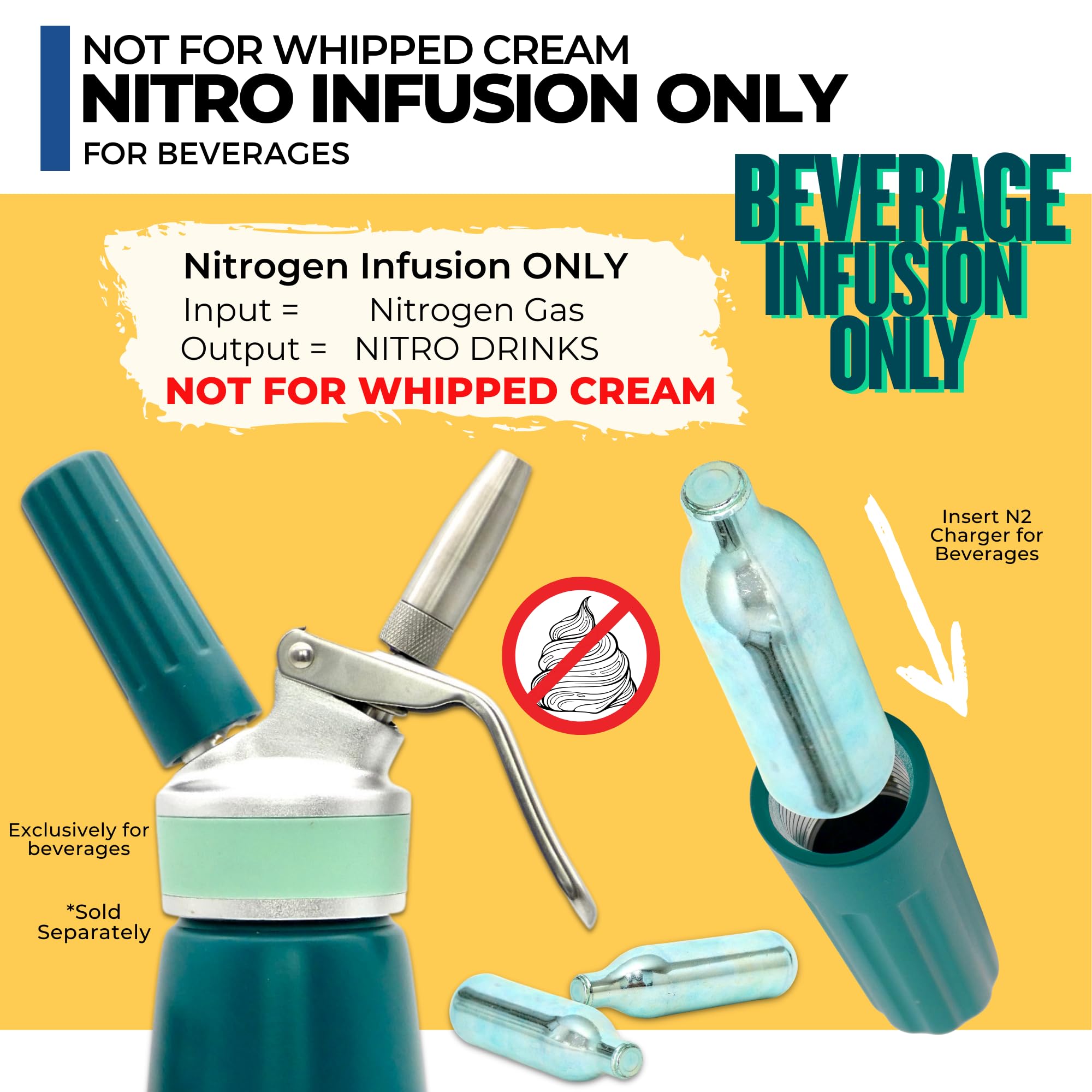 ICO close-up of a single 2g nitrogen cartridge highlighting sealed steel quality