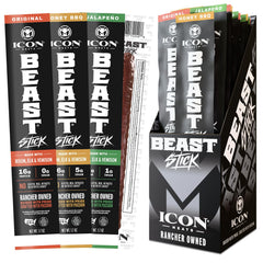 ICON Meats front packaging showing 16-pack sampler and nutritional highlights
