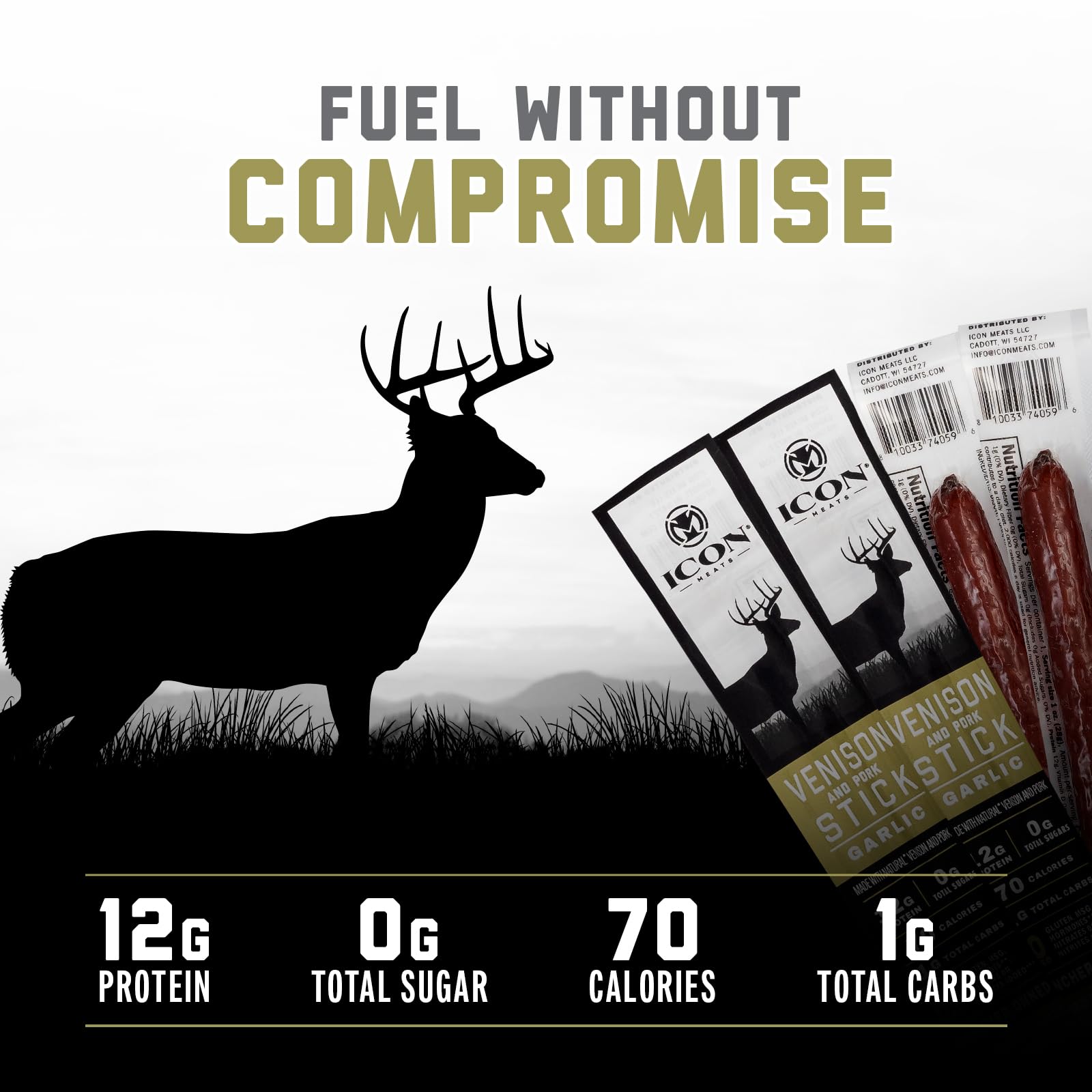 ICON Meats sticks inside a backpack for travel protein on the go