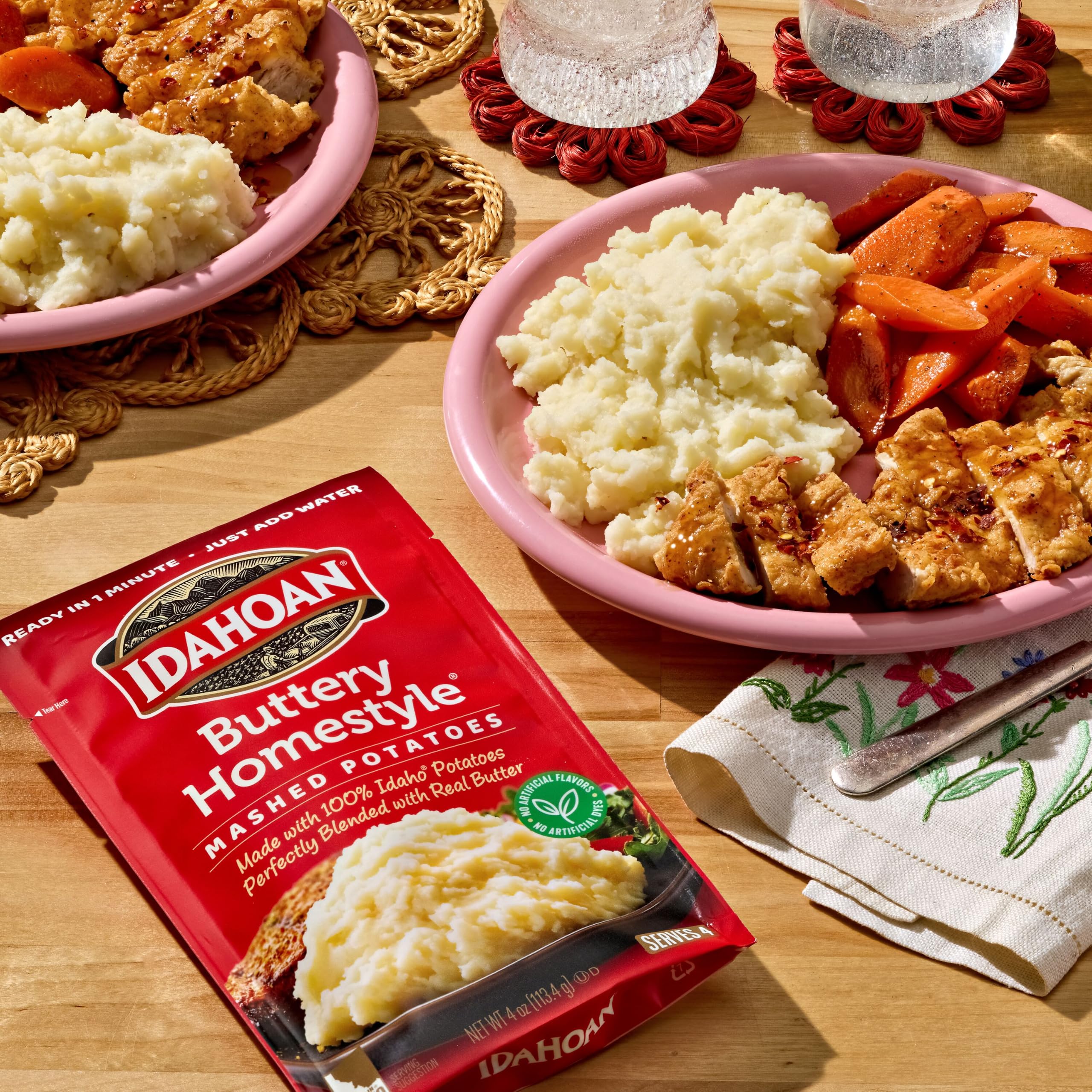 Idahoan stacked pantry boxes illustrating storage convenience and readiness