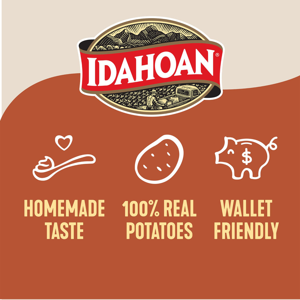 Idahoan close-up of applewood smoked bacon flakes, smoky flavor boost visible