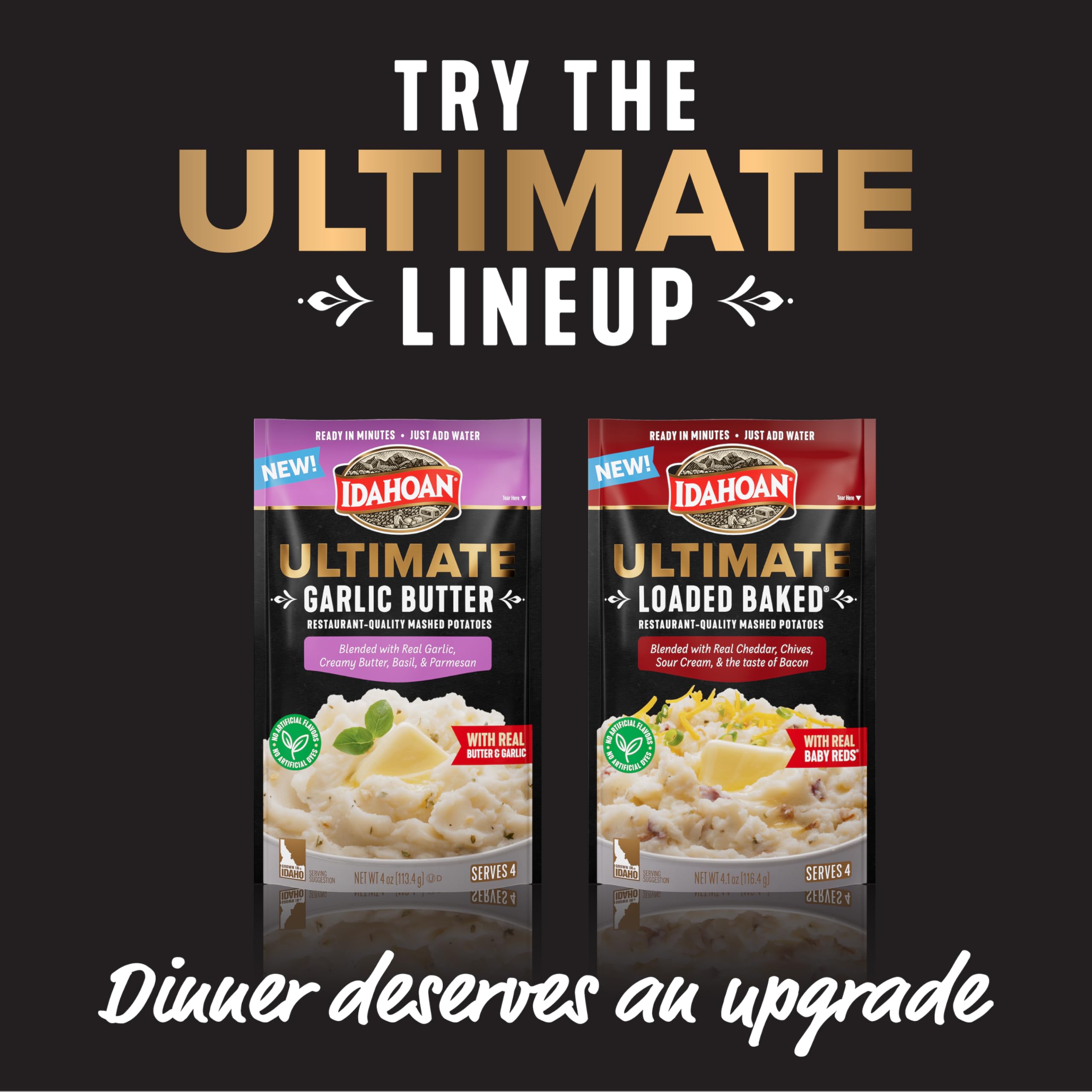 Idahoan plated mashed potatoes on holiday table showing elevated presentation benefit