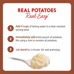 Idahoan prepared mashed potatoes in bowl showing creamy texture benefit