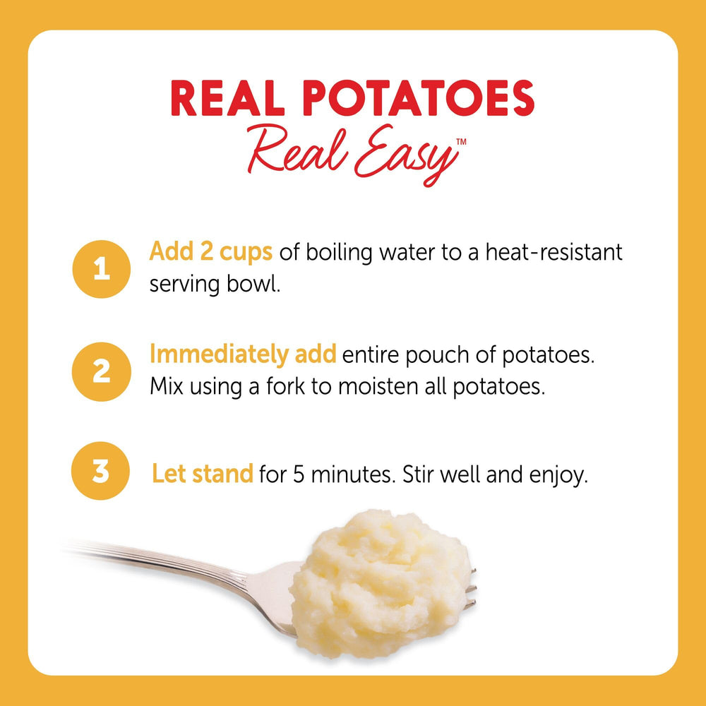 Idahoan mashed potatoes in a bowl showcasing creamy buttery taste and easy serving