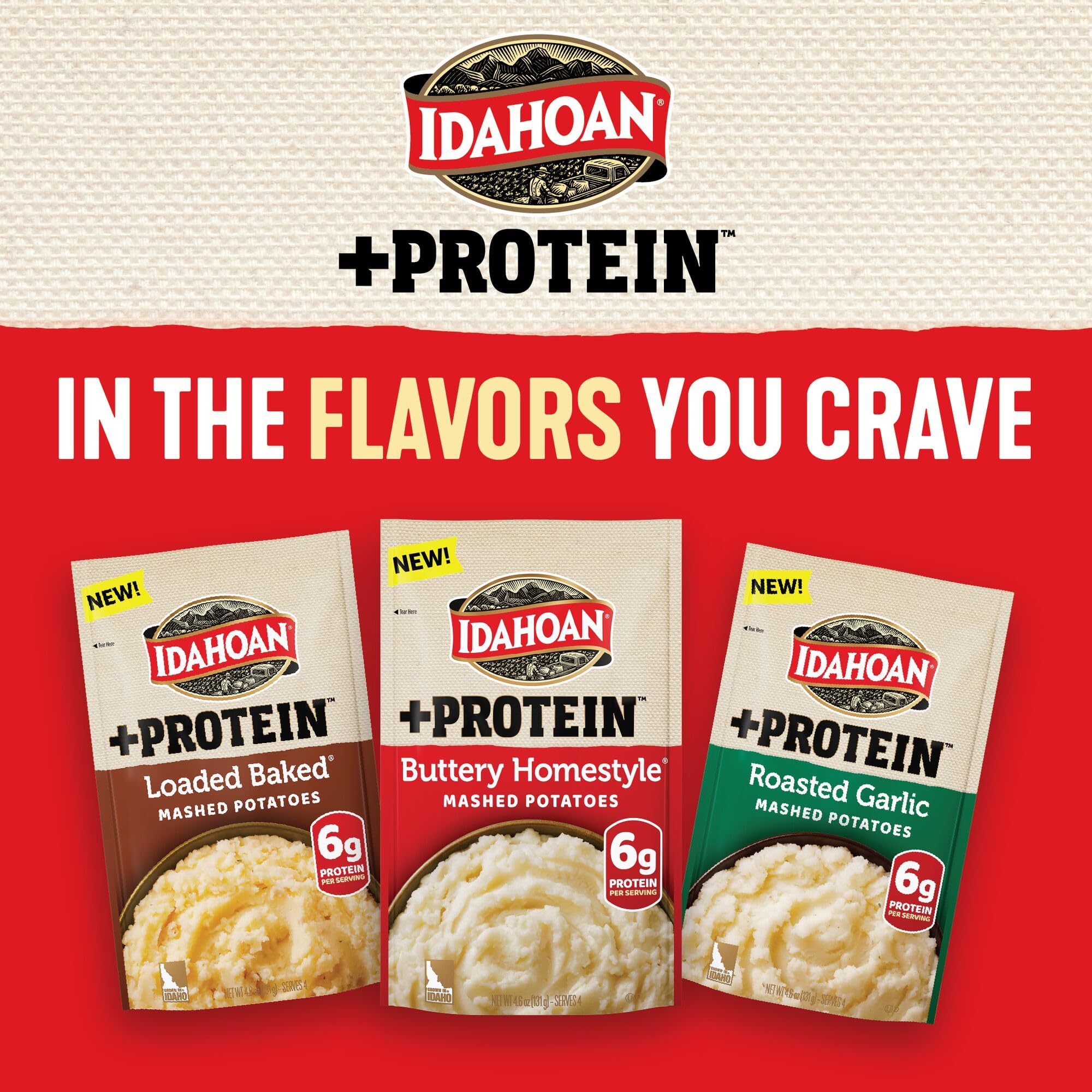 Idahoan mashed potatoes plated with roasted chicken for meal inspiration