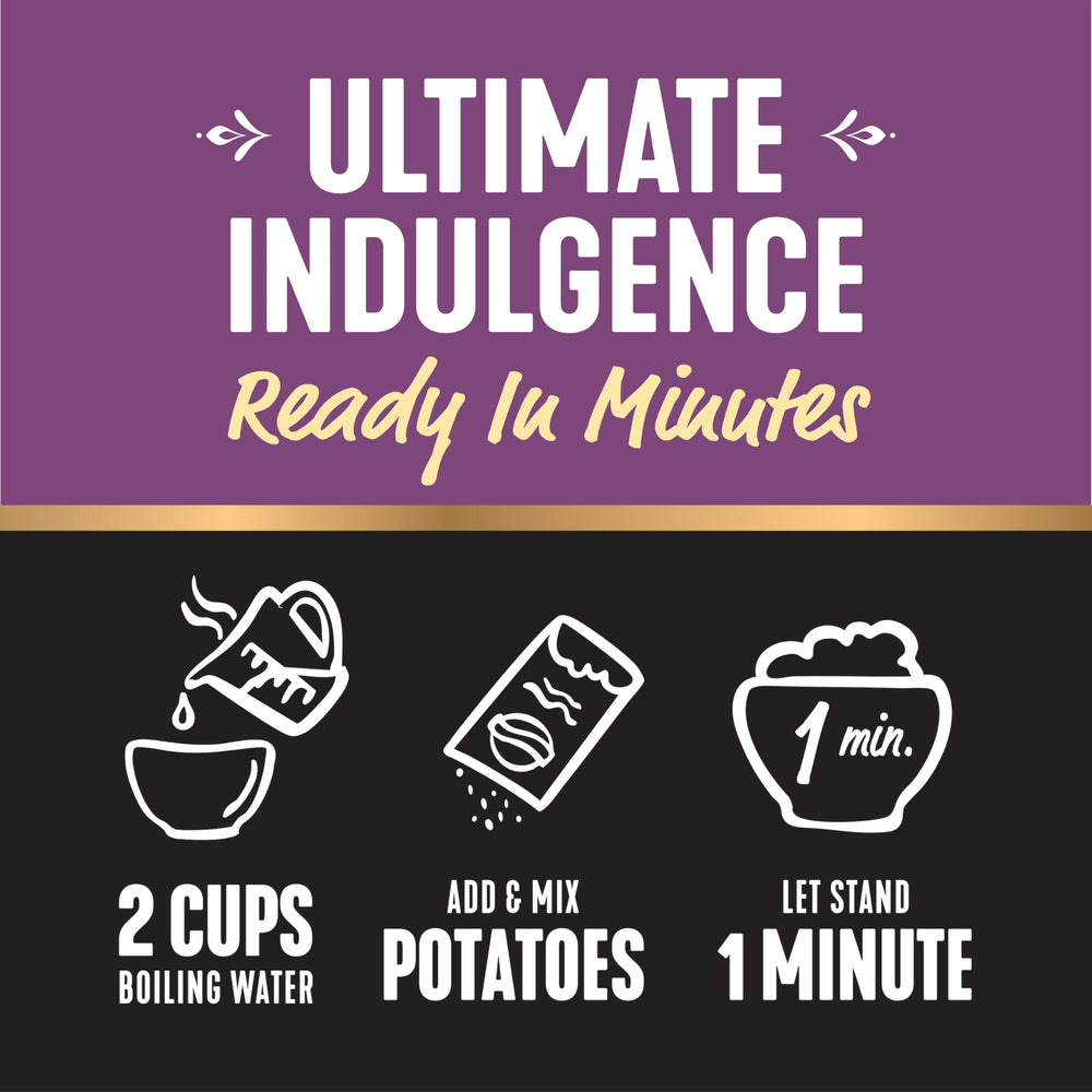 Idahoan portion comparison on scale showing four-servings-per-pouch clarity