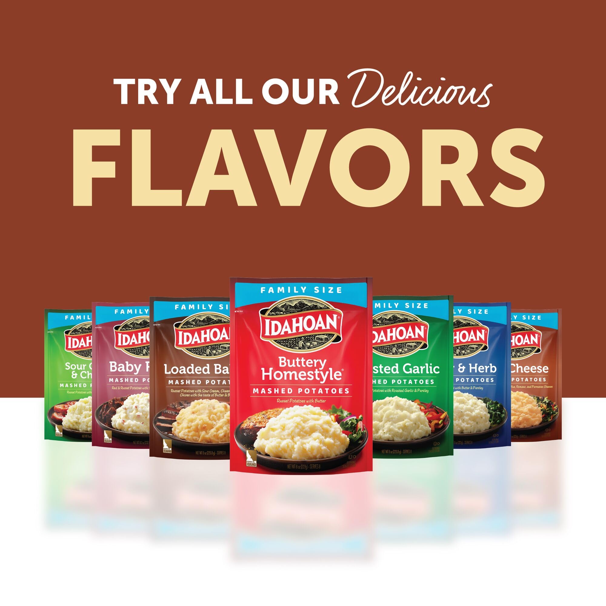 Idahoan mashed potatoes served with roast chicken for easy pairing benefit