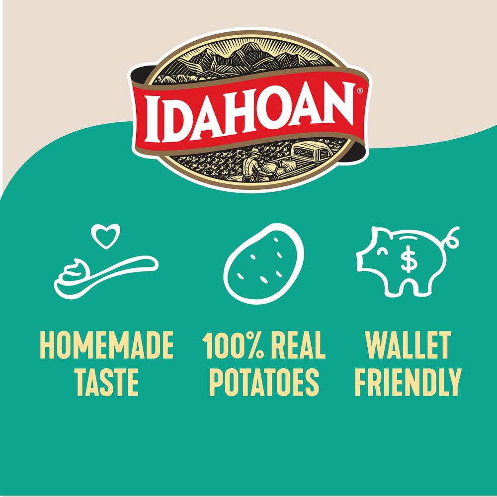 Idahoan mashed potatoes paired with roast beef for a hearty meal