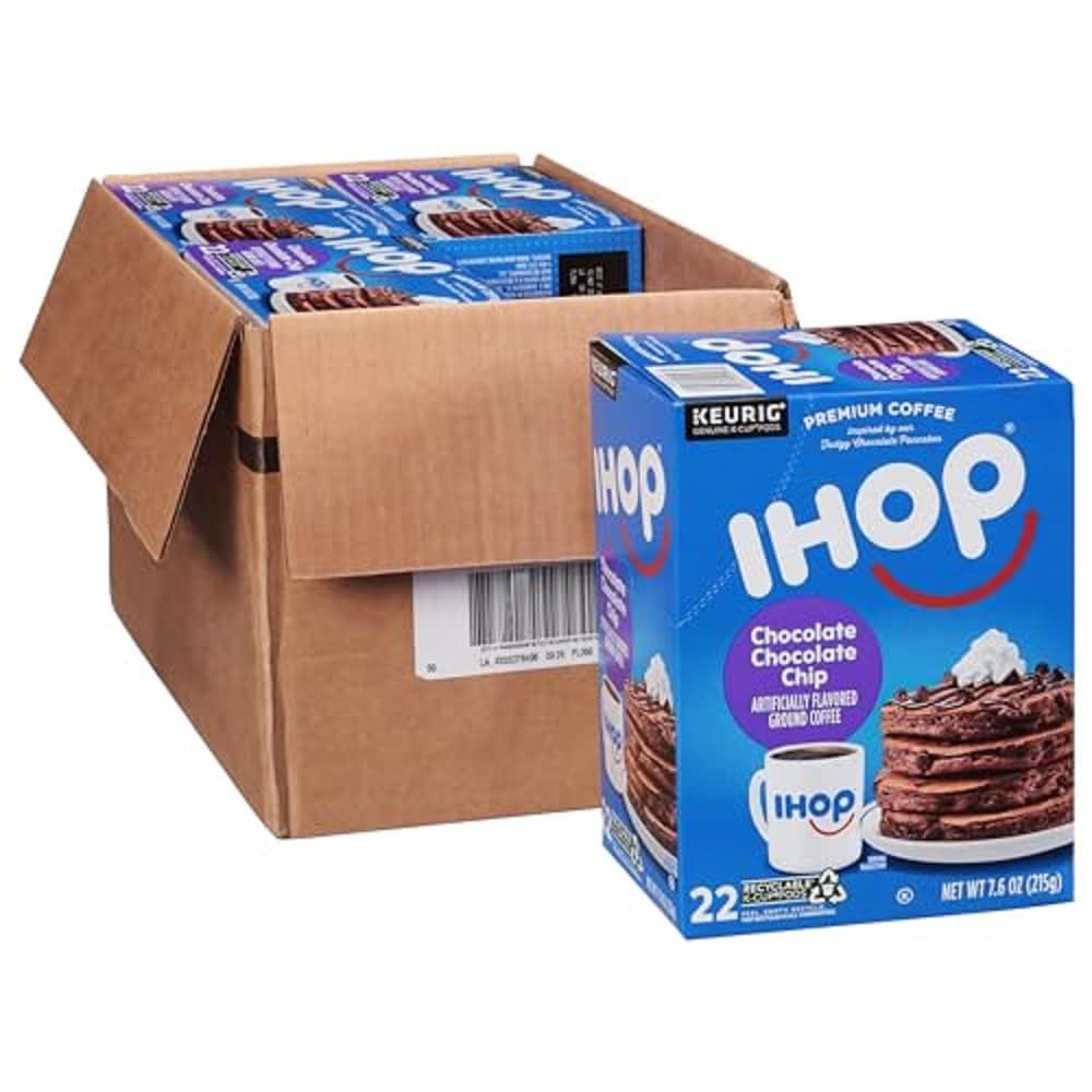 IHOP box front showing pods and convenient single-serve dessert-style flavor