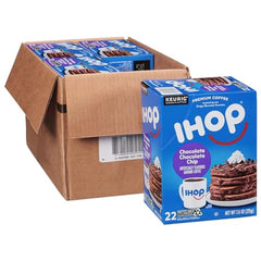 IHOP box front showing pods and convenient single-serve dessert-style flavor
