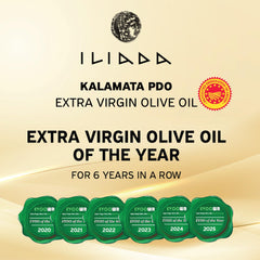 Iliada oil poured over salad showcasing flavor boost and bright green aroma