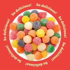 ILIKE! gumdrops in a clear bowl display adding visual impact to candy buffet