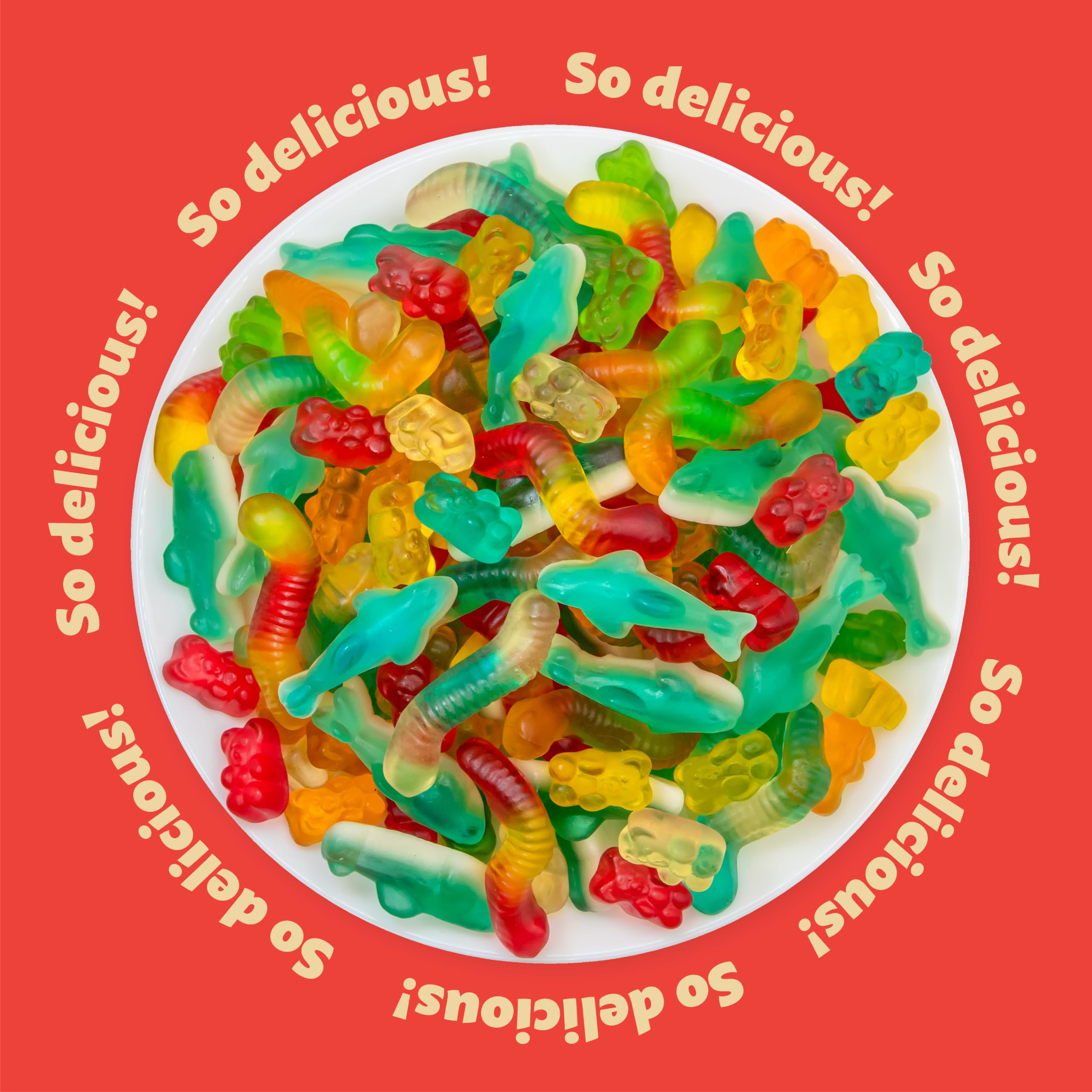 ILIKE! close-up of gummy texture showing chewy fruit consistency benefit