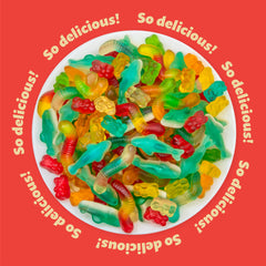 ILIKE! close-up of gummy texture showing chewy fruit consistency benefit