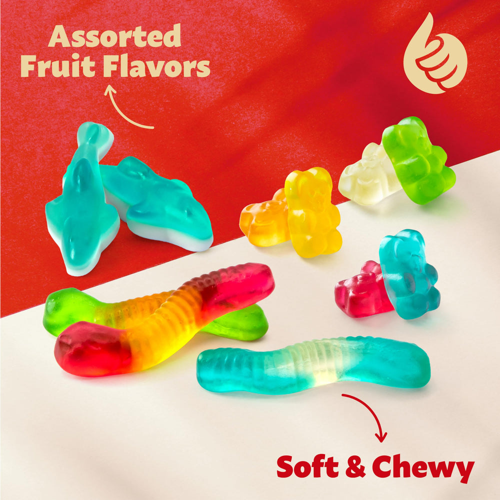 ILIKE! blue gummy sharks detail highlighting fun shape for parties