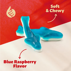 ILIKE! gummy shark in hand showing 2.5 inch size and portion clarity