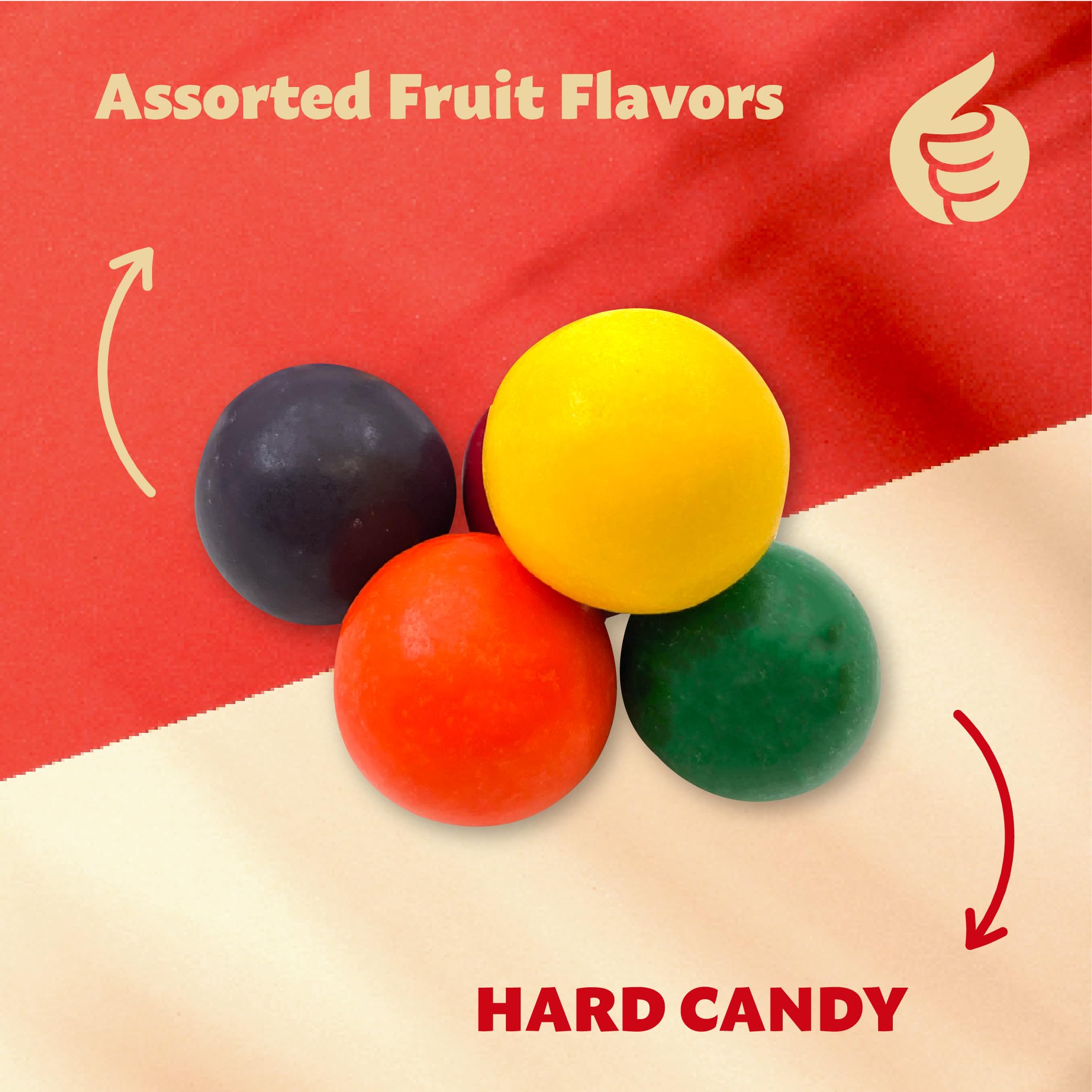 ILIKE! jawbreakers held in hand showing size and long-lasting candy enjoyment