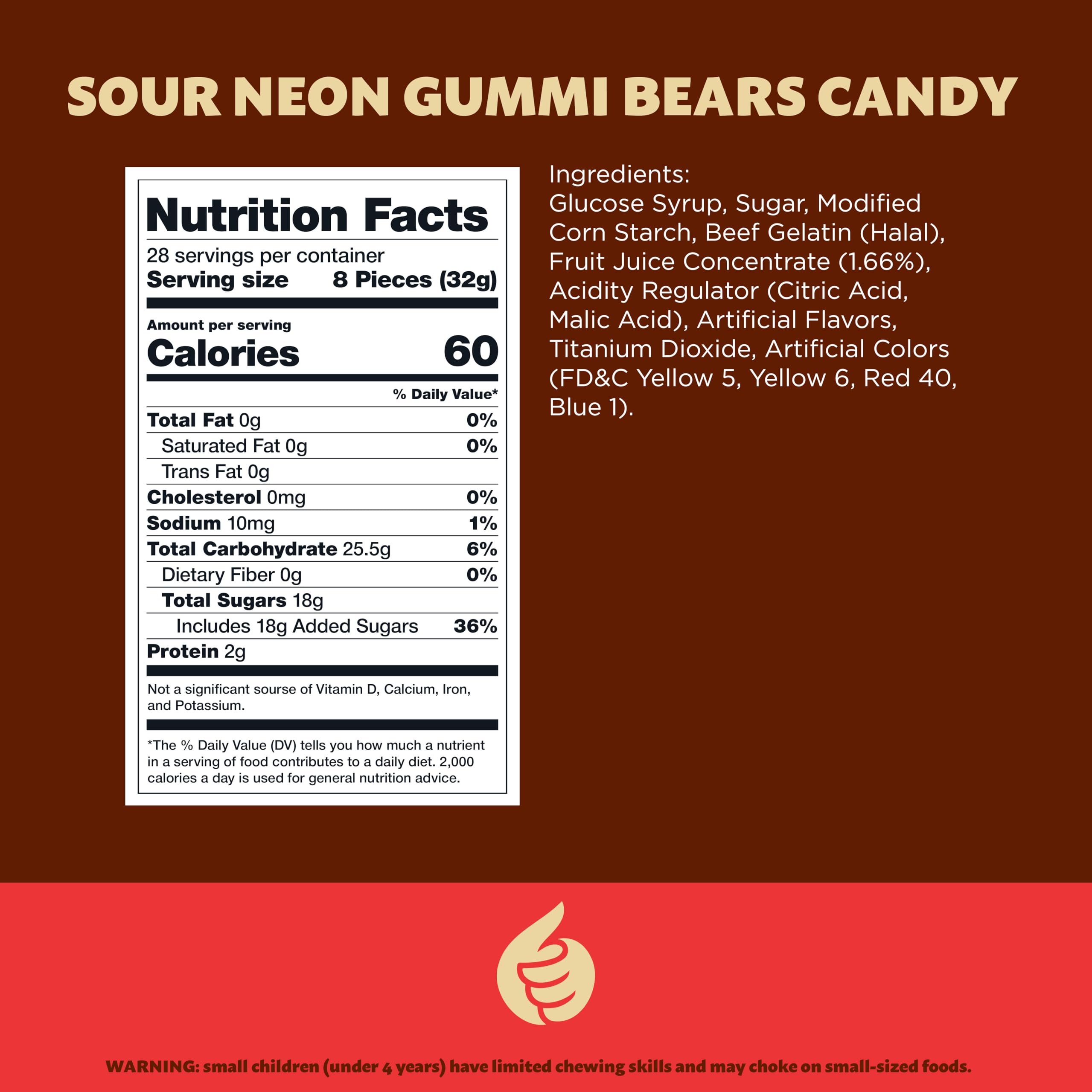 ILIKE! close-up of sugar-coated gummy bear texture highlighting tangy coating