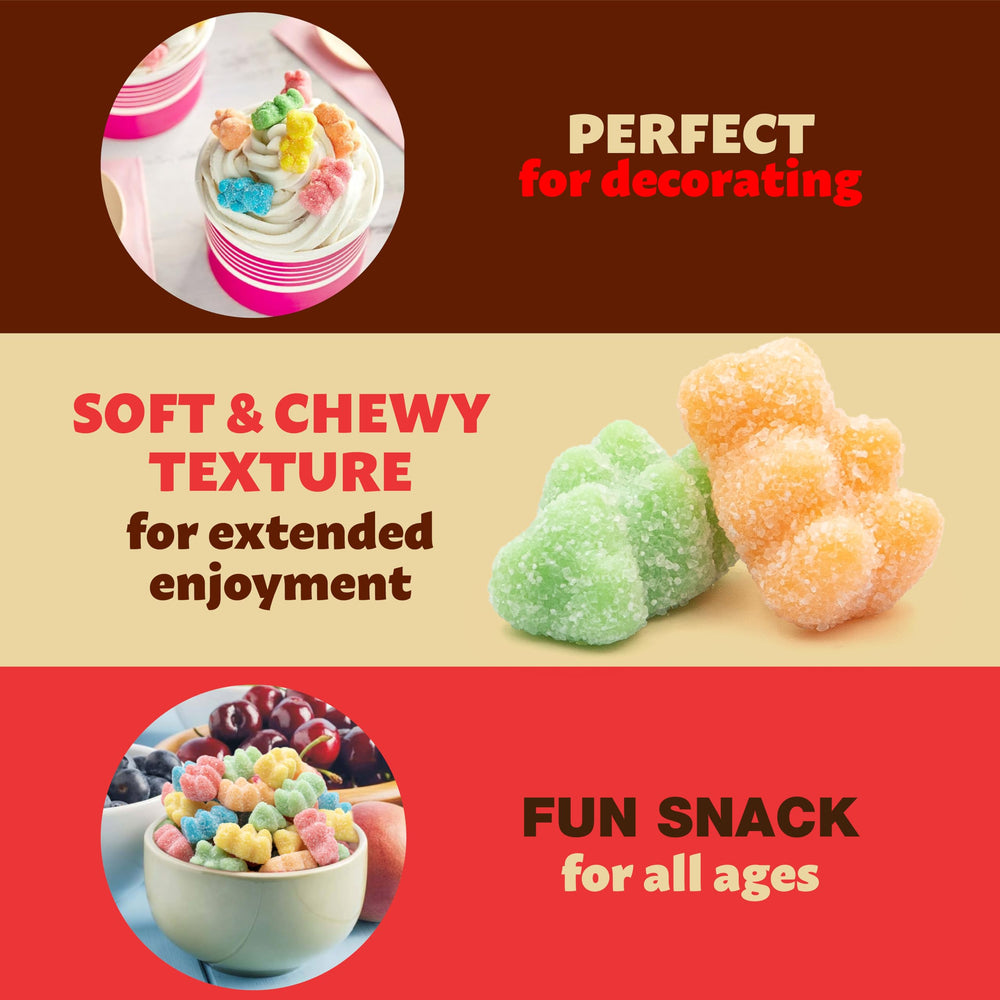 ILIKE! party bowl filled with neon sour bears adding colorful snack appeal