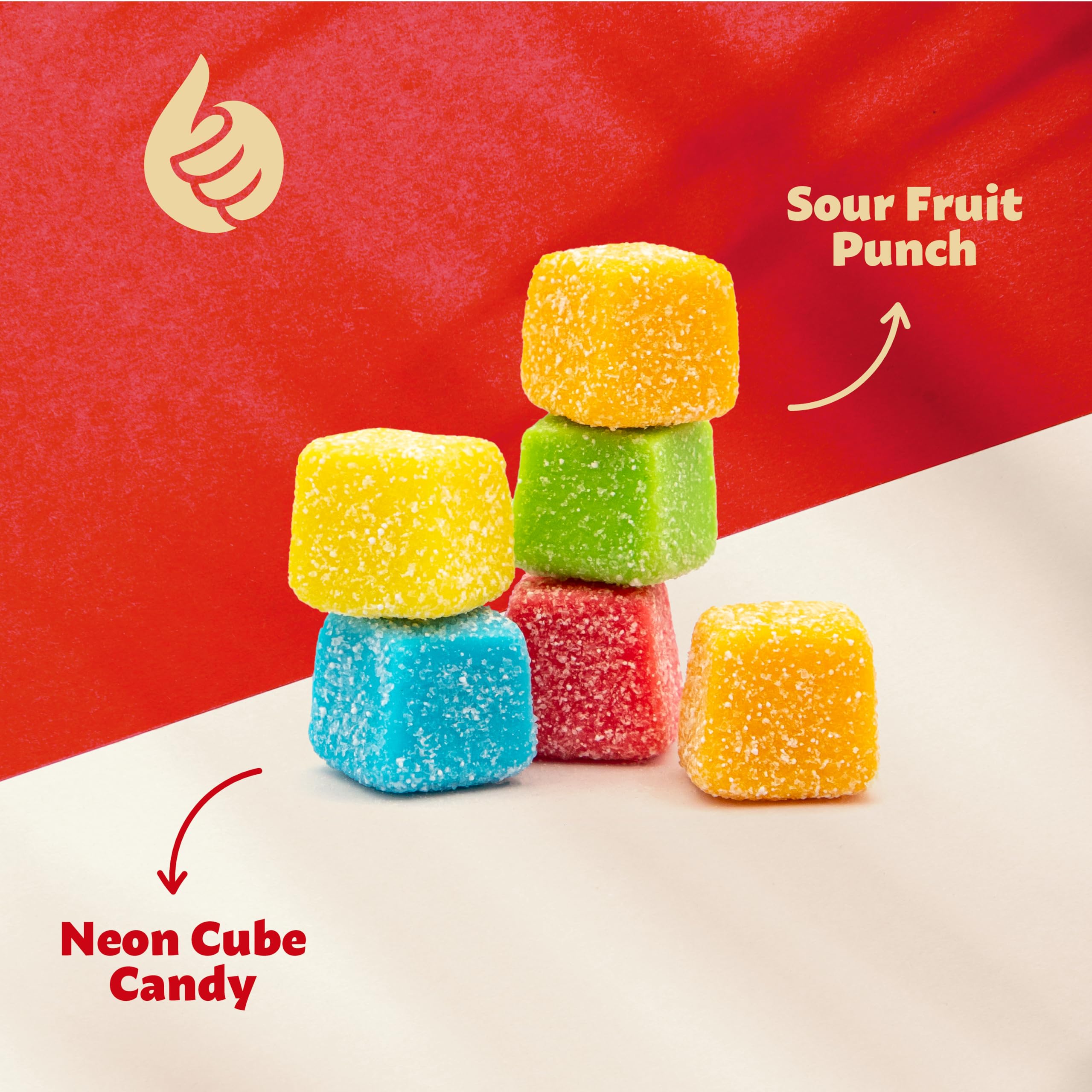 ILIKE! arranged fruit-flavor assortment of cubes displaying color and variety