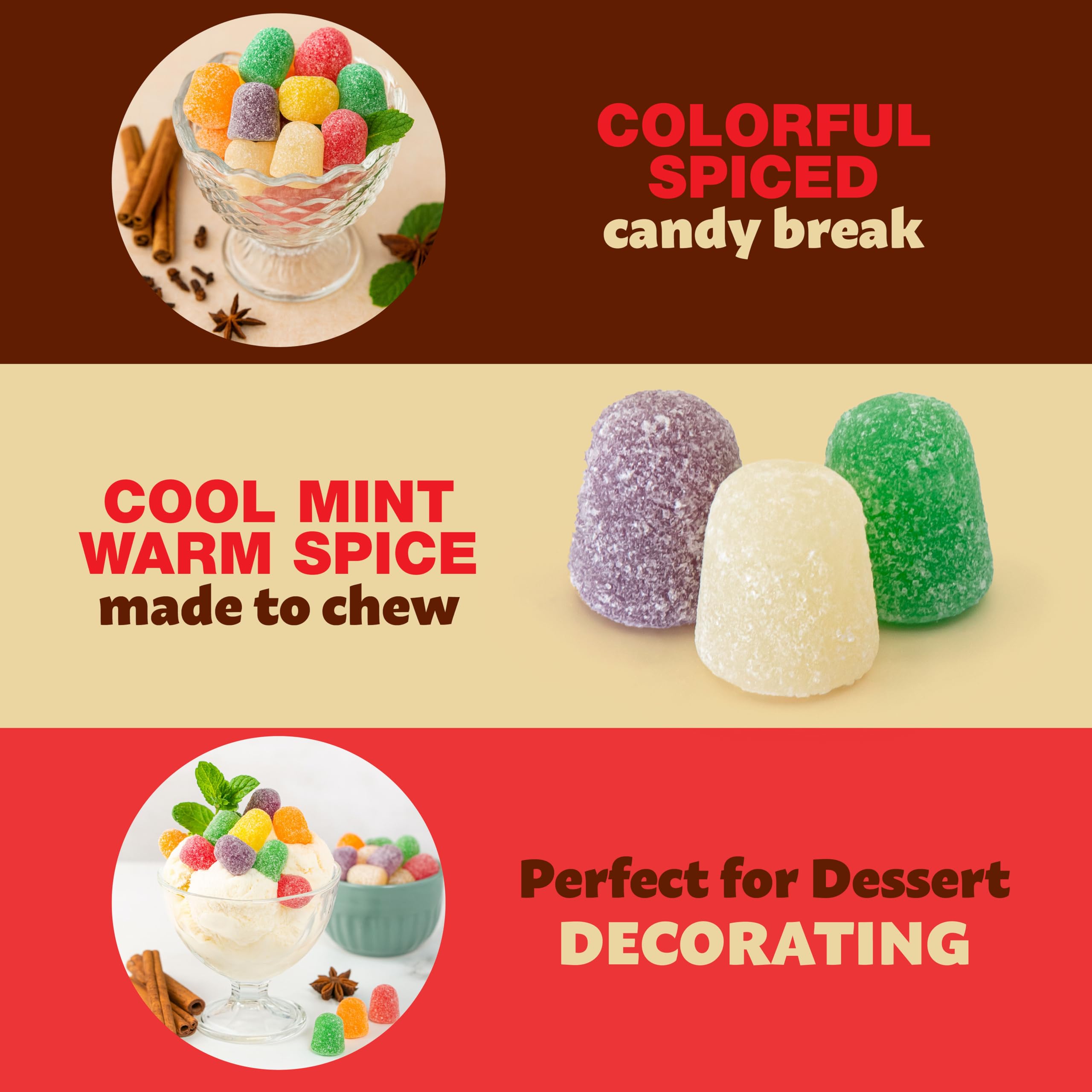 ILIKE! hand holding ILIKE! gum drops illustrating piece size and serving idea