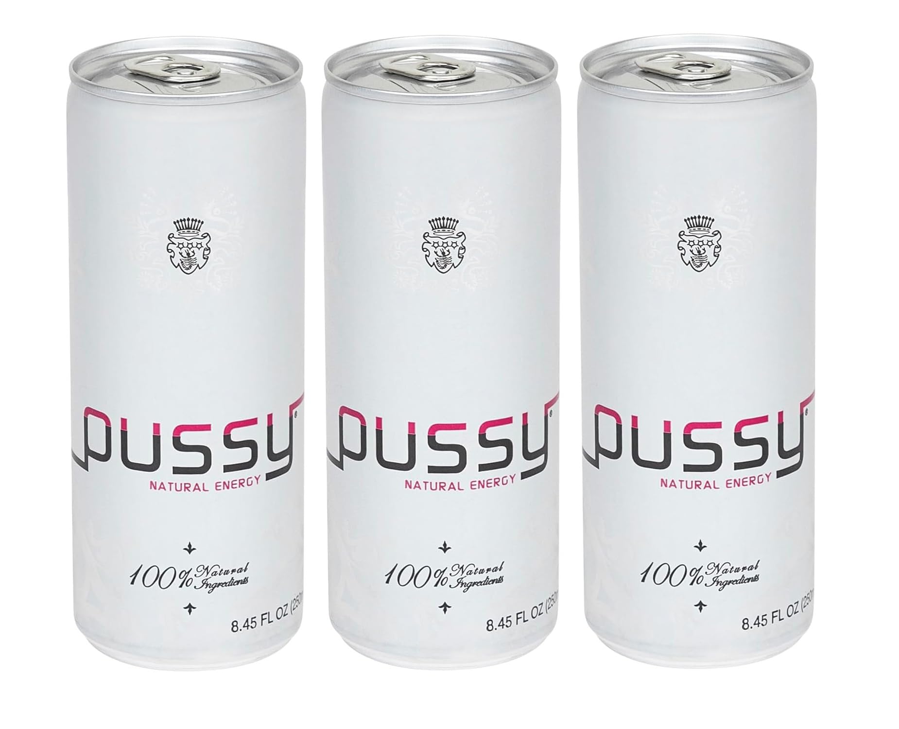 ILIOS front packaging of Pussy energy 3‑pack showing portability and protection
