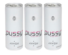 ILIOS front packaging of Pussy energy 3‑pack showing portability and protection