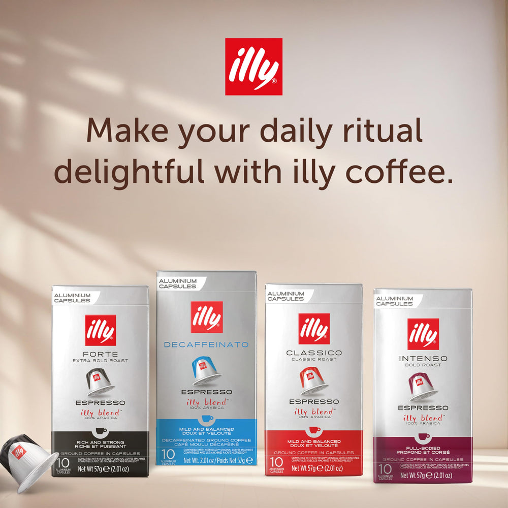 illy lifestyle breakfast setting showing decaf enjoyment without caffeine