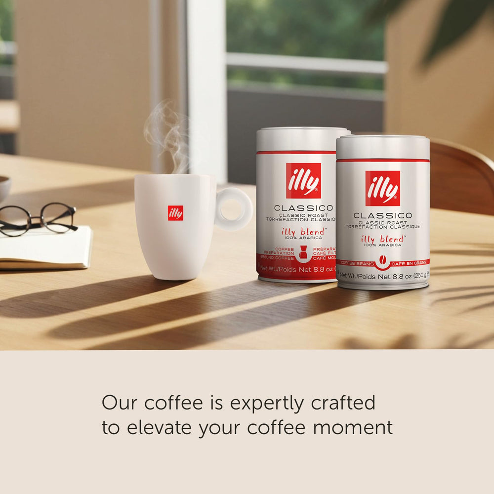 illy ground coffee close-up showing texture and aroma preservation