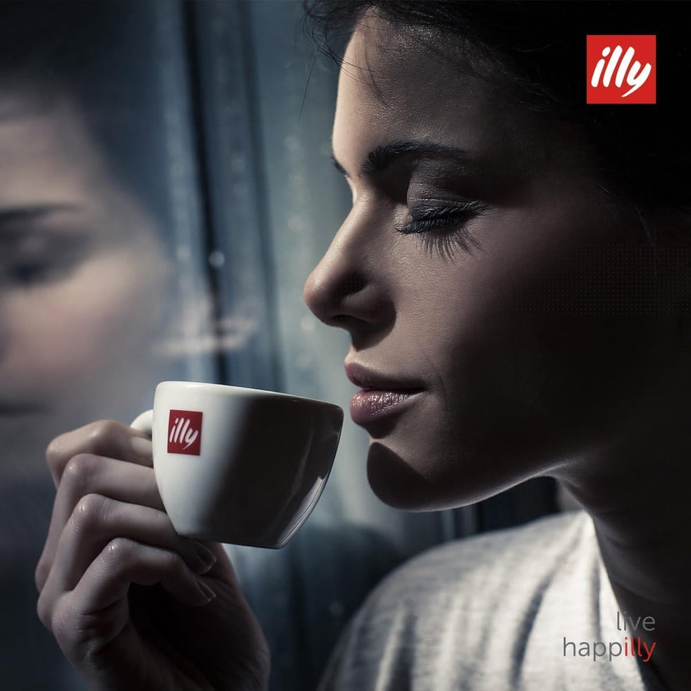 kitchen counter scene with illy Classico can and cup, evokes everyday ritual