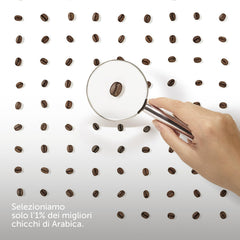 illy bag next to a scale to show 8.8 oz size and portioning advantage