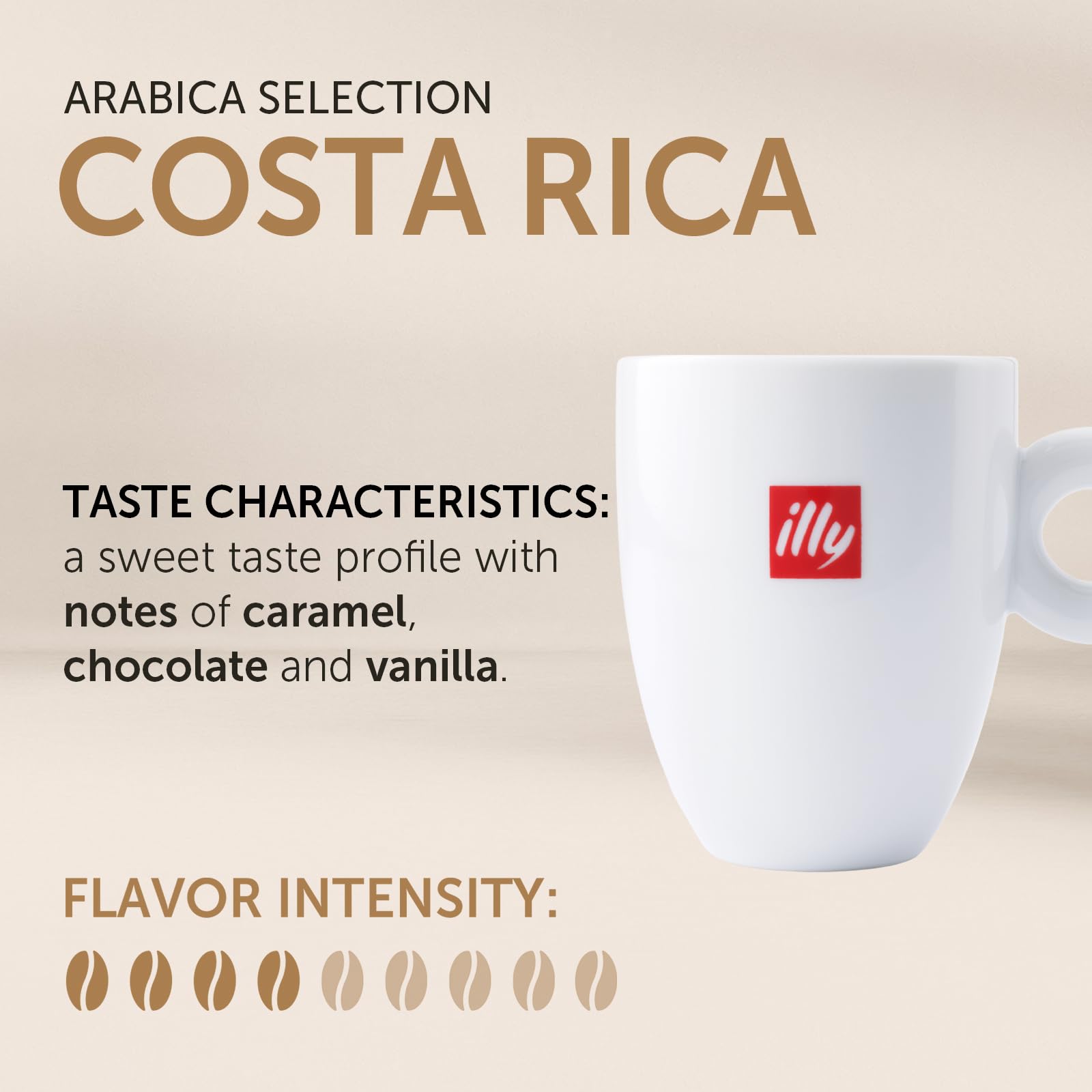 illy close-up of whole bean texture highlighting consistent medium roast quality