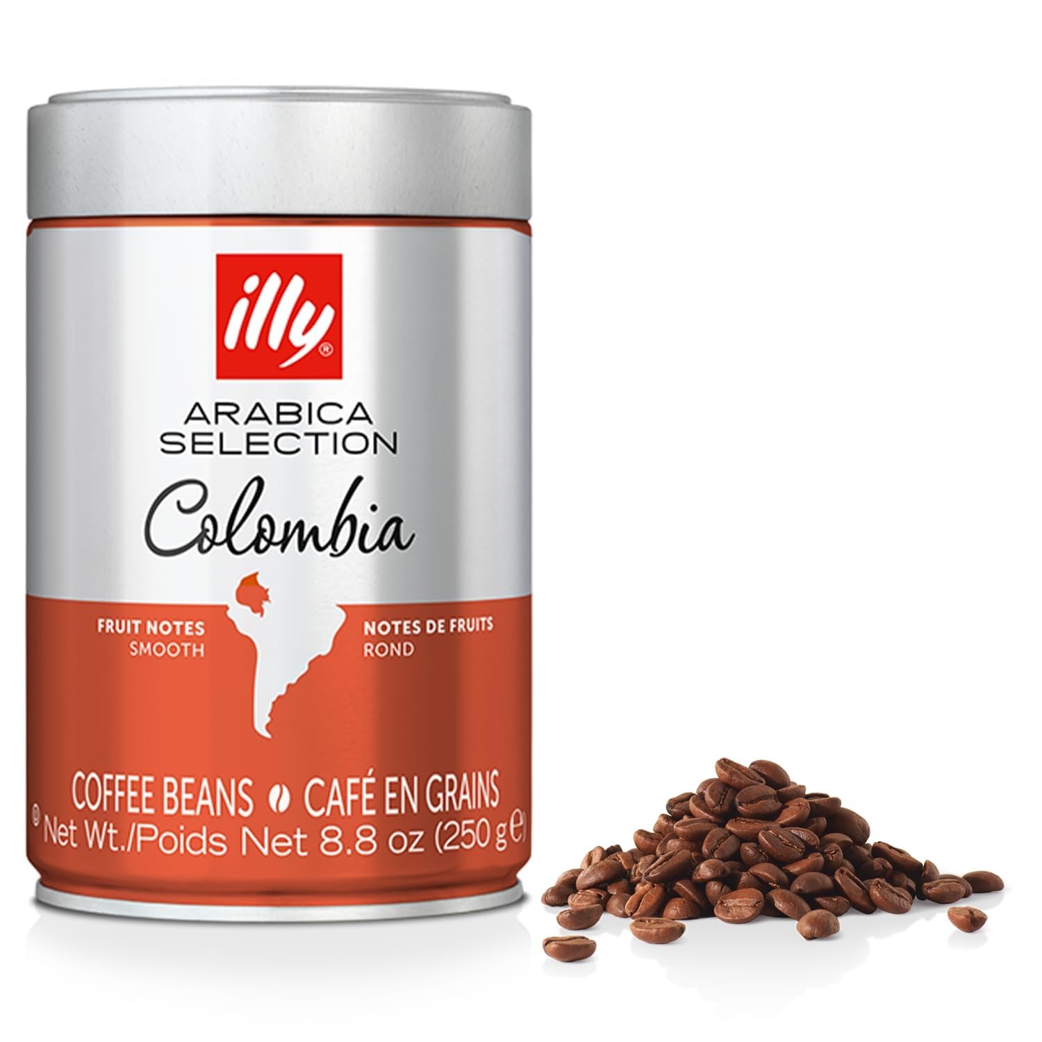 illy front packaging showing 8.8 oz bag and brand benefit of freshness
