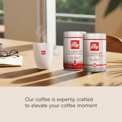 illy pouring beans from bag into hand illustrating freshness and control