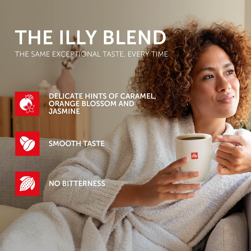 illy decaf next to grinder showing grind control benefit for brewing