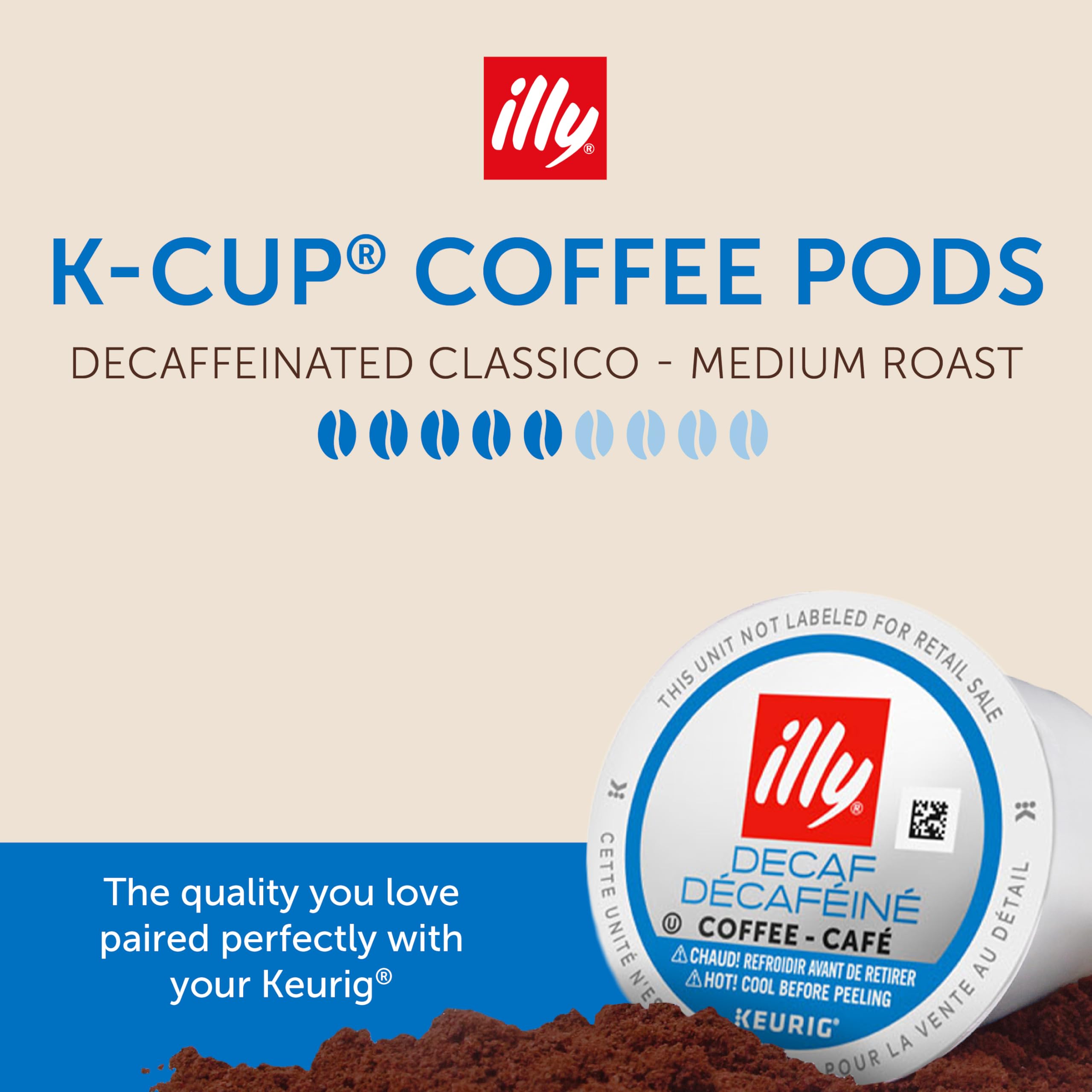 illy close-up of K-Cup pod lid showing sealed freshness and easy use