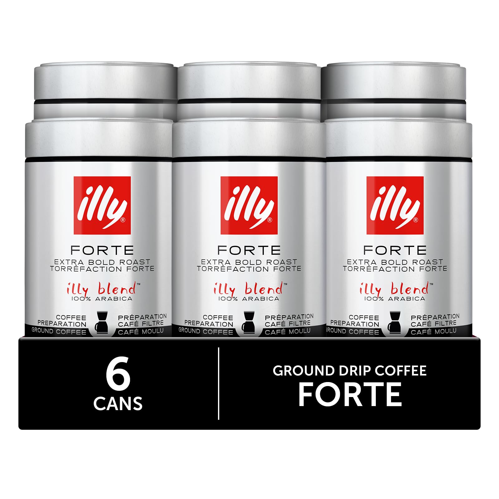 illy Forte opened can revealing pre-ground coffee freshness and aroma
