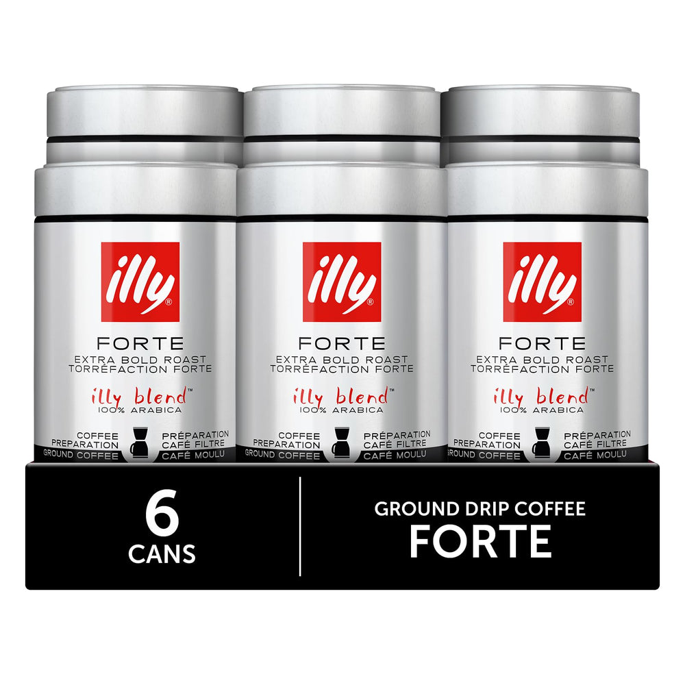 illy Forte opened can revealing pre-ground coffee freshness and aroma