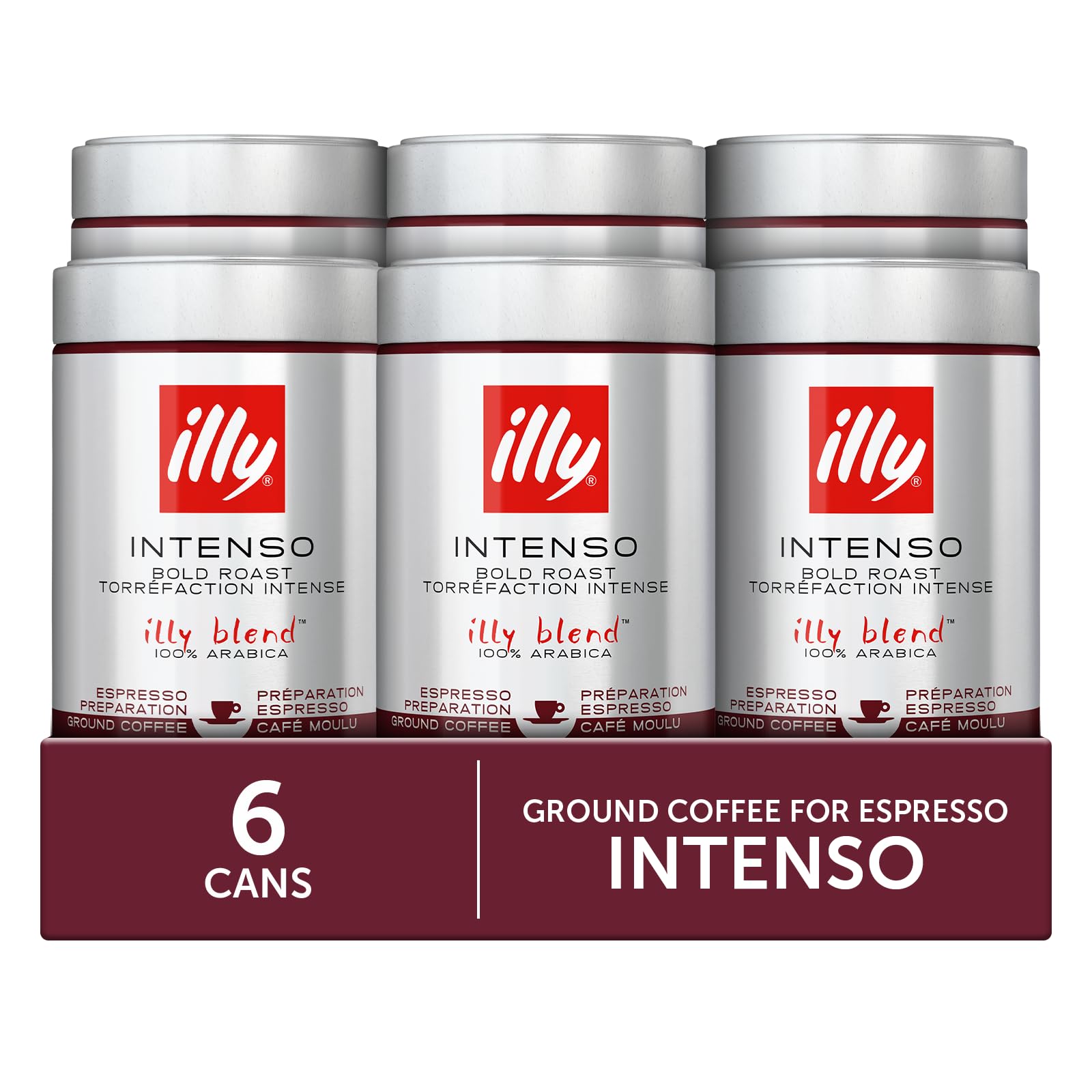 illy Intenso close-up of ground coffee texture highlighting fine grind and rich aroma