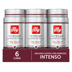 illy Intenso close-up of ground coffee texture highlighting fine grind and rich aroma
