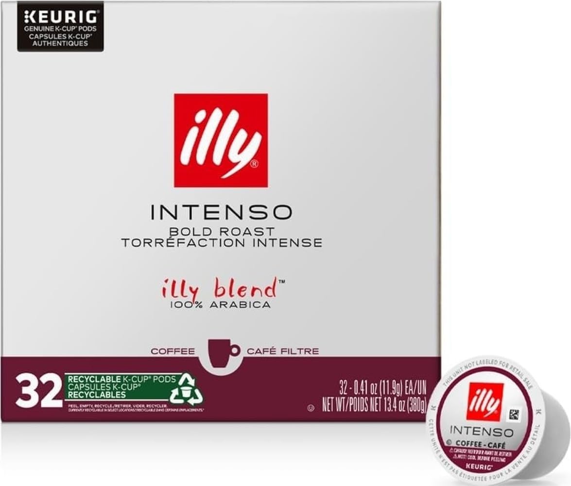 illy Intenso front packaging showing bold dark roast branding for convenience