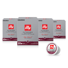 illy front packaging showing 20-count 4-pack and bold branding for convenience
